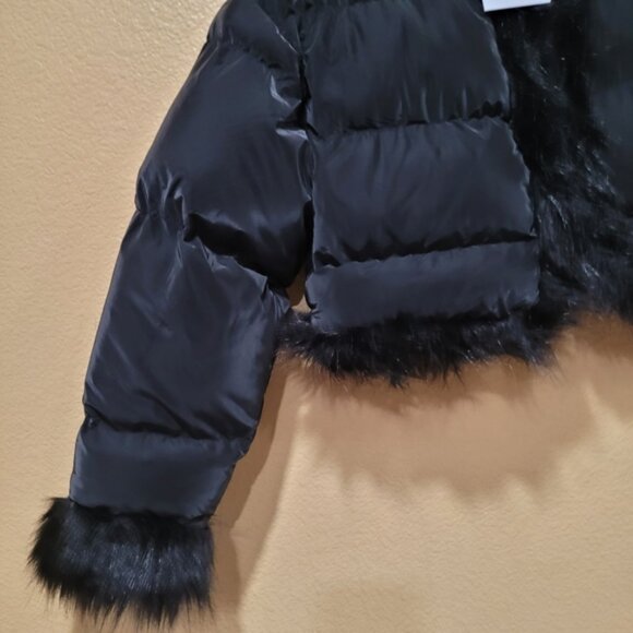 NWT Adika cropped bomber jacket with faux fur - Picture 5 of 7